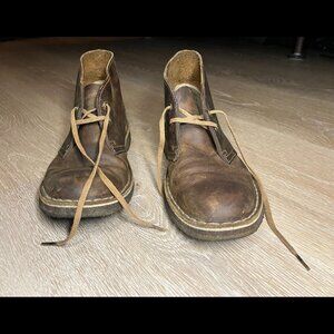Clarks Originals Desert Boot Womens US 7.5 D Chukka Brown Leather Retro Boho EUC